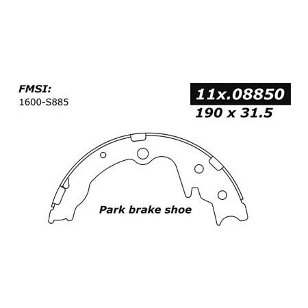 Centric Premium Parking Brake Shoes, Parts 111.08850 111.0885